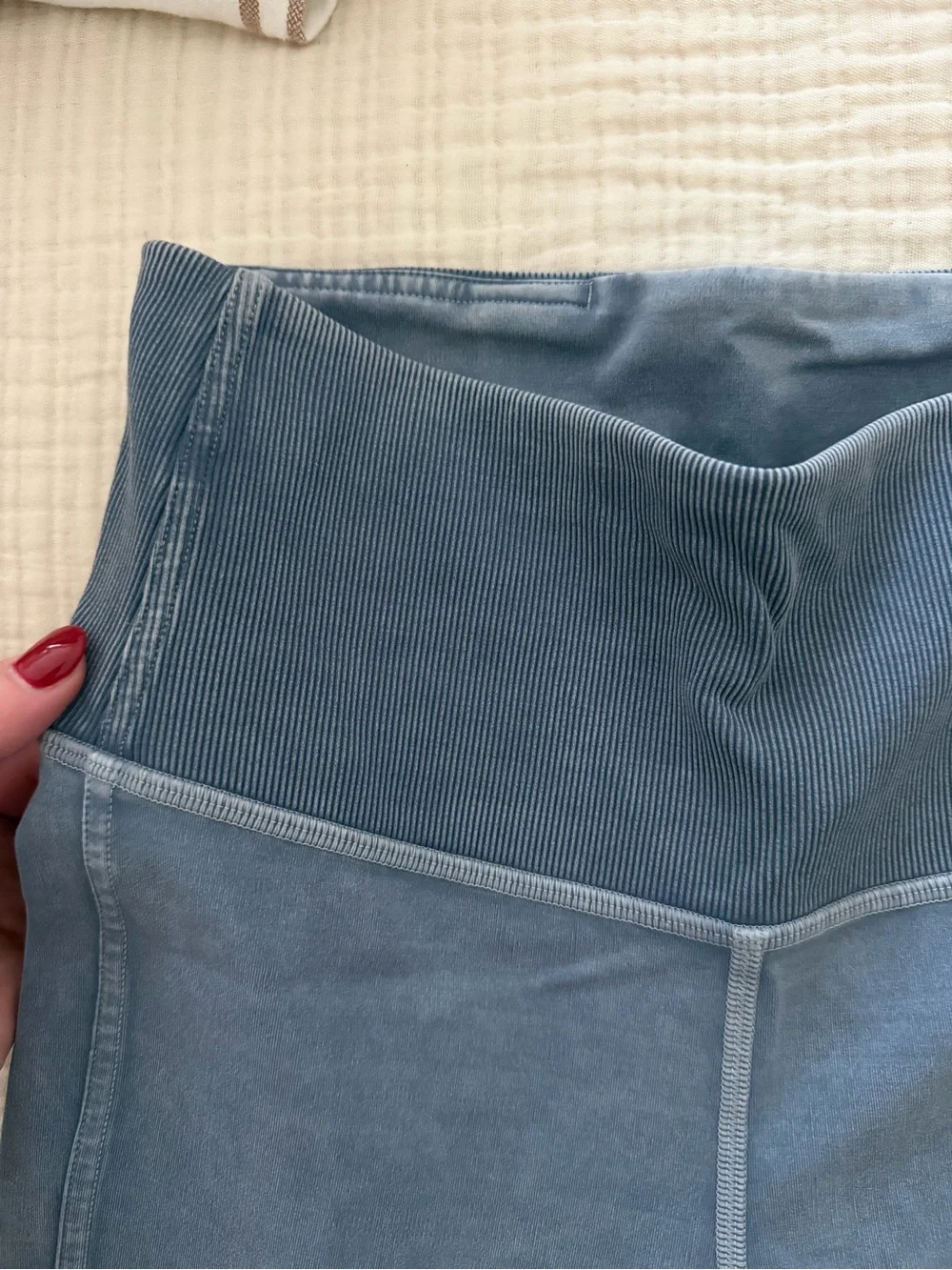 lululemon athletica Slate Blue High-Waist Ribbed-Cuff Leggings